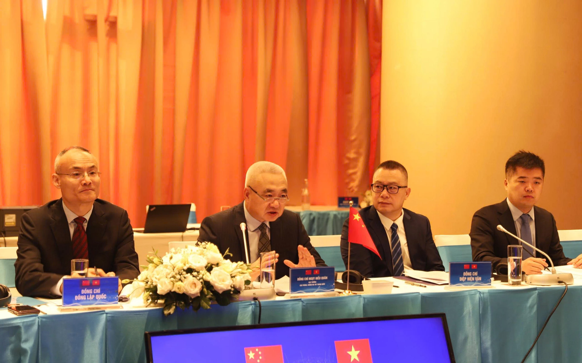 Đoàn công tác của Ủy ban Quốc gia phòng, chống ma túy Trung Quốc tham dự hội nghị.