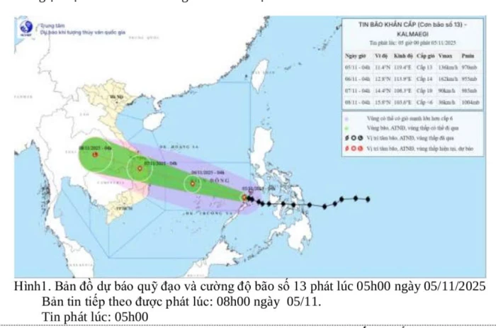 TIN BÃO KHẨN CẤP CƠN BÃO SỐ 13