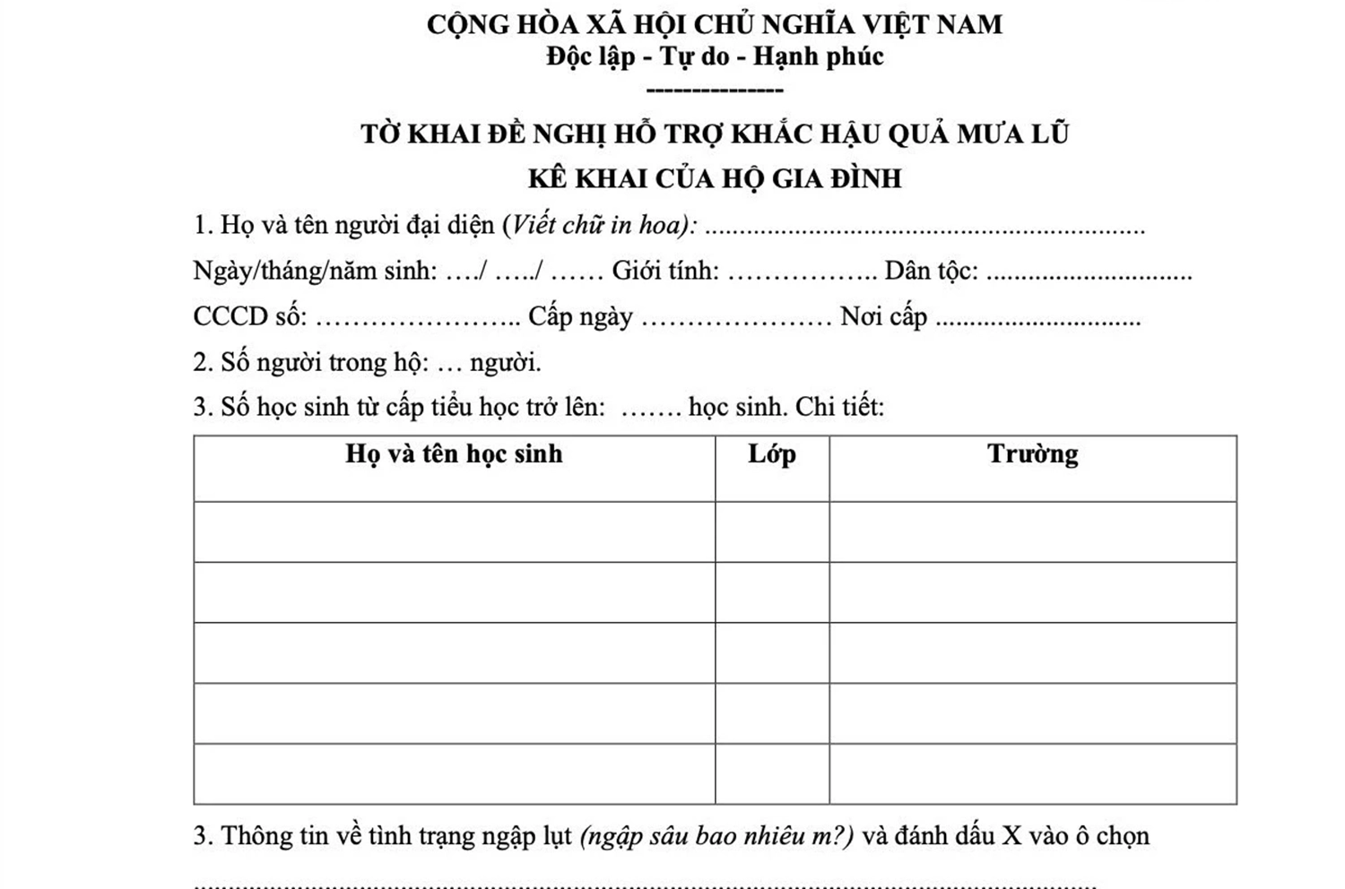 Chi trả hỗ trợ về nhà ở, đời sống và hỗ trợ cho học sinh bị ảnh hưởng mưa lũ