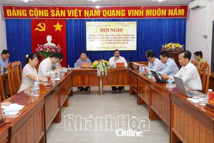 Bộ Nội vụ khảo sát thực hiện chính sách tiền lương tại Khánh Hòa