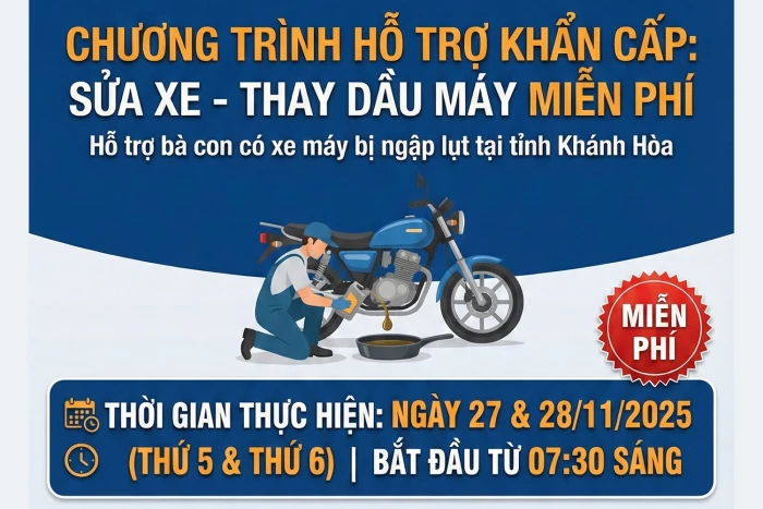 [Infographic] Chương trình hỗ trợ: Sửa xe - thay dầu máy miễn phí