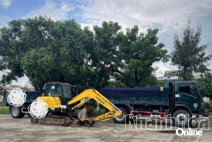 Đồn Biên phòng Phước Dinh xử phạt 2 trường hợp khai thác cát trái phép