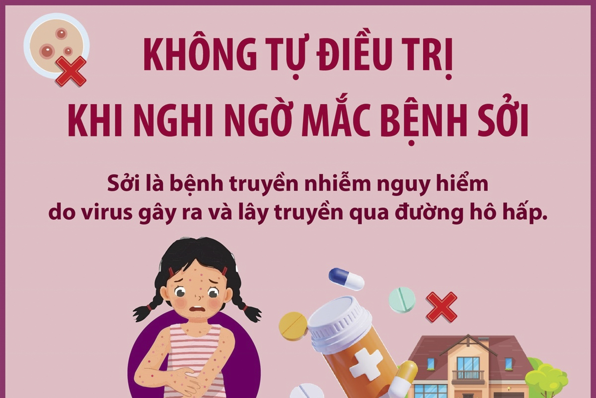 Không tự điều trị khi nghi ngờ mắc bệnh sởi