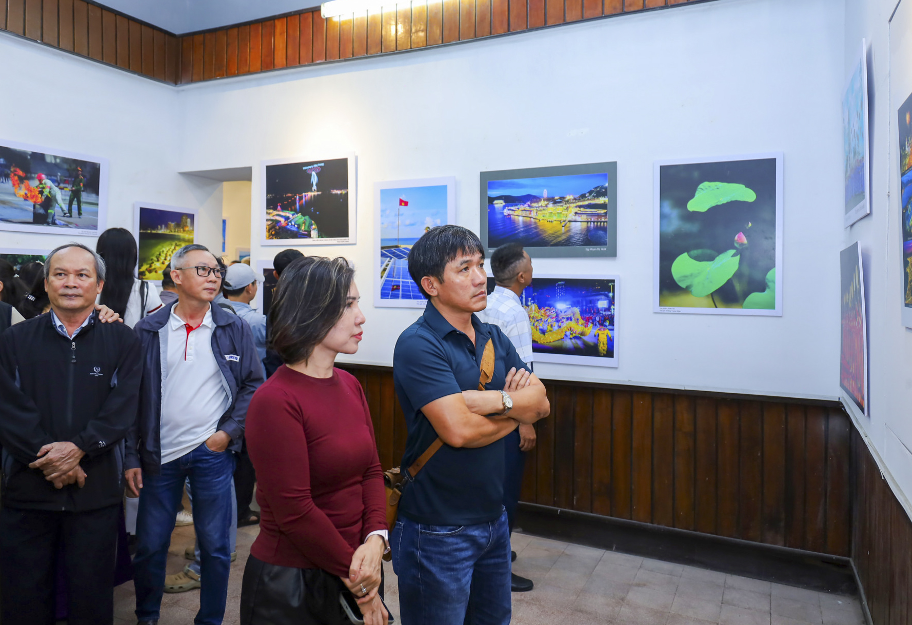 People viewing the exhibits

