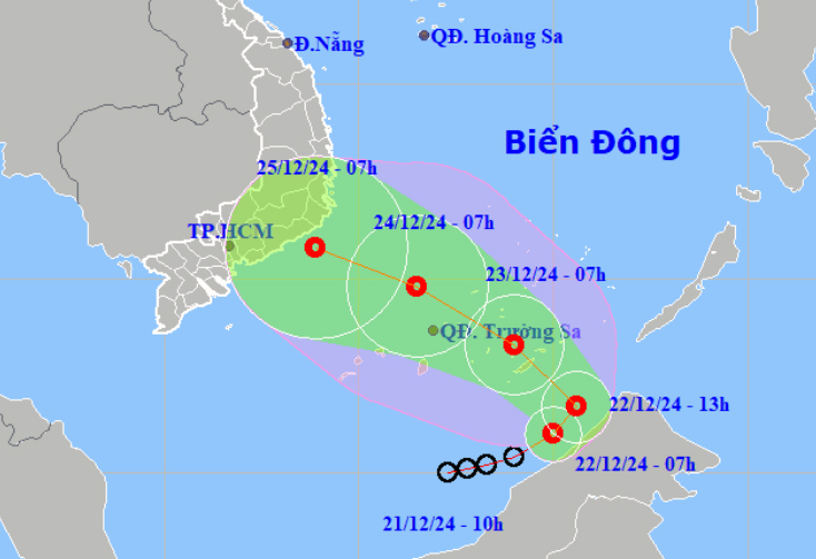 Áp thấp nhiệt đới gây sóng lớn ở khu vực quần đảo Trường Sa