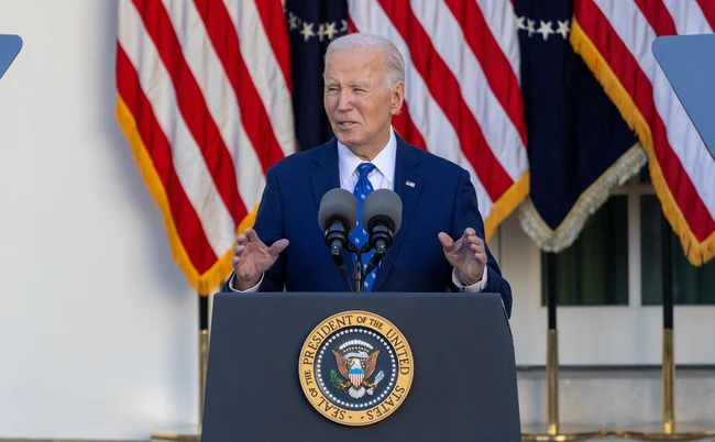 Tổng thống Mỹ Joe Biden phát biểu tại Nhà Trắng. Ảnh: THX/TTXVN

