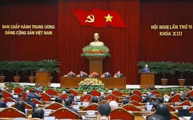 Tổng Bí thư Tô Lâm phát biểu khai mạc Hội nghị lần thứ 15 Ban Chấp hành Trung ương Đảng khóa XIII. Ảnh: TTXVN