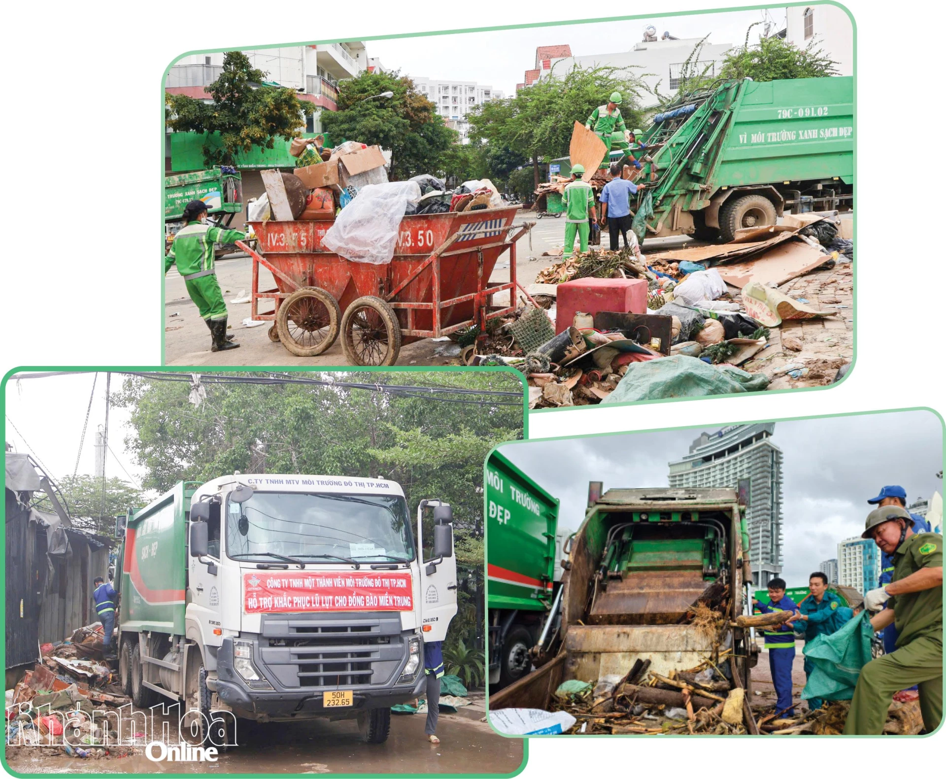 Ông NGUYỄN VĂN BÌNH - Phó Chỉ huy trưởng lực lượng Thanh niên xung phong TP. Hồ Chí Minh: Trong công tác cứu trợ, đoàn ưu tiên hàng đầu là hỗ trợ lương thực, thực phẩm và các nhu cầu cơ bản. Tiếp đó, chúng tôi tiến hành khám, chữa bệnh, phát thuốc cho người dân và dọn vệ sinh môi trường, sửa chữa trường học bị hư hỏng do lũ. Đoàn đã điều phối 50 y, bác sĩ phát thuốc miễn phí và tư vấn phòng bệnh cho hơn 3.000 lượt người dân. Từ ngày 23 đến 27-11, đoàn đã cung cấp gần 150.000 suất ăn. Thành ủy TP. Hồ Chí Minh đã chỉ đạo các sở, ban, ngành phối hợp chặt chẽ với các cơ quan của Khánh Hòa để mọi đề nghị hỗ trợ đều được tiếp nhận, thực hiện kịp thời. Thời gian tới, hoạt động cứu trợ sẽ tiếp tục được triển khai, góp phần giúp người dân sớm ổn định cuộc sống.
