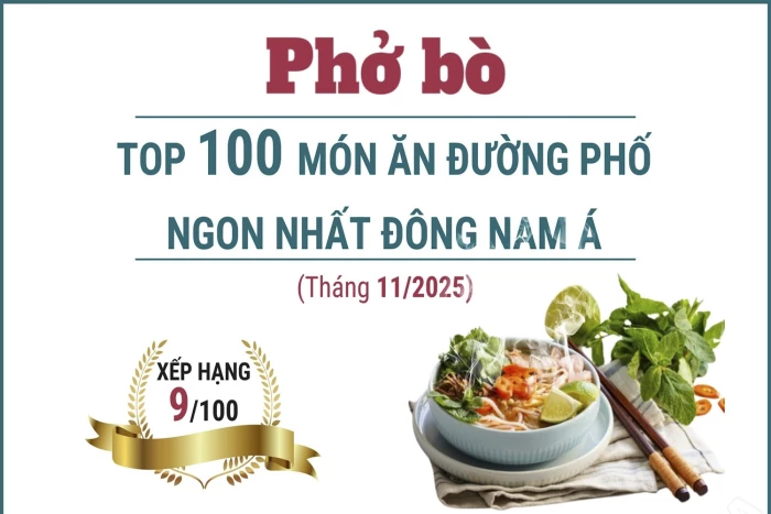 Phở bò đứng thứ 9 trong danh sách các món ngon nhất Đông Nam Á