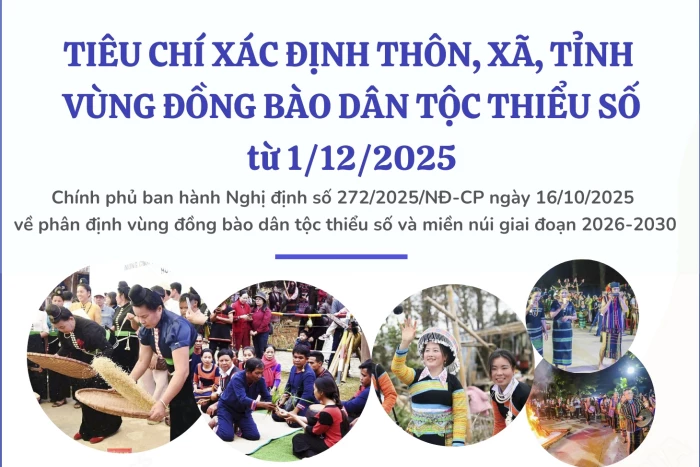 Tiêu chí xác định thôn, xã, tỉnh vùng đồng bào dân tộc thiểu số từ 1/12/2025