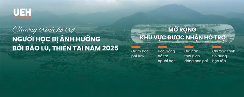 Các chương trình hỗ trợ người học bị ảnh hưởng bởi thiên tai năm 2025 (Nguồn: UEH, tháng 11/2025)