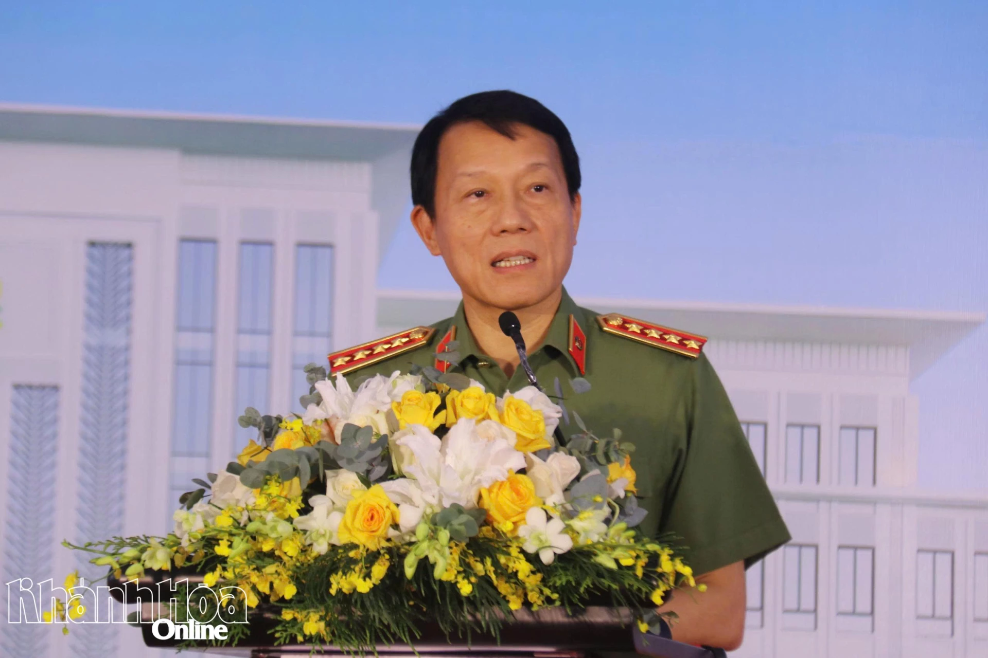 Đại tướng Lương Tam Quang phát biểu tại buổi lễ.