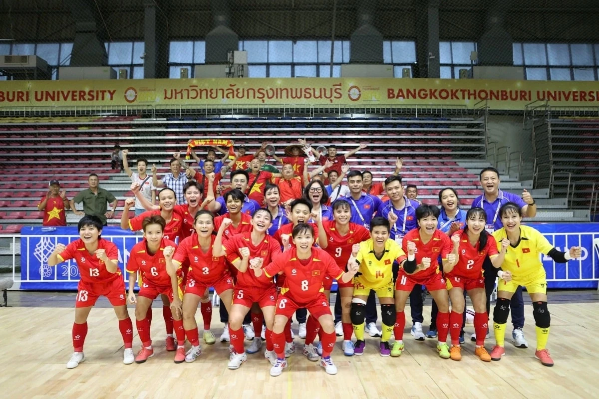 Đội tuyển futsal nữ Việt Nam giành huy chương Vàng SEA Games 33. (Nguồn: TTVN)