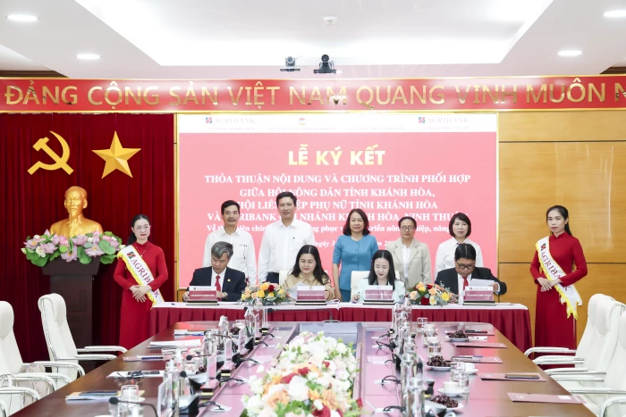 Hội Nông dân và Hội Liên hiệp Phụ nữ Khánh Hòa ký kết hợp tác với Agribank Khánh Hòa và Agribank Ninh Thuận 