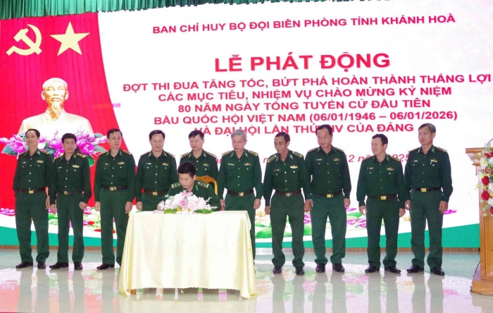 Bộ đội Biên phòng tỉnh Khánh Hòa phát động đợt thi đua tăng tốc, bứt phá hoàn thành thắng lợi các mục tiêu, nhiệm vụ