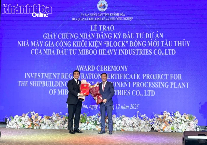 Trao giấy chứng nhận đăng ký đầu tư cho Công ty TNHH Miboo Vina