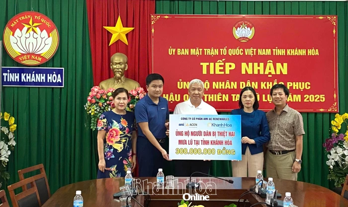 Công ty Cổ phần Ami AC Renewables hỗ trợ tỉnh 300 triệu đồng khắc phục thiệt hại do mưa lũ