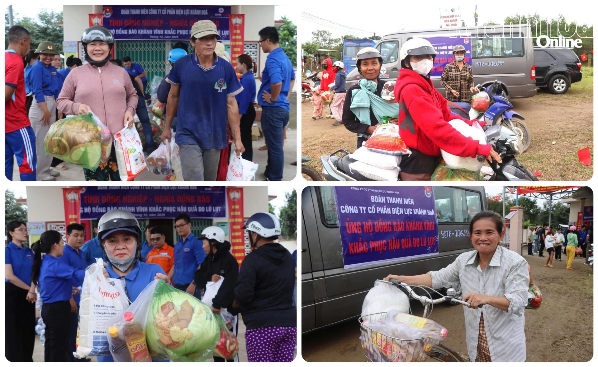 Tặng quà cho người dân xã Khánh Vĩnh.