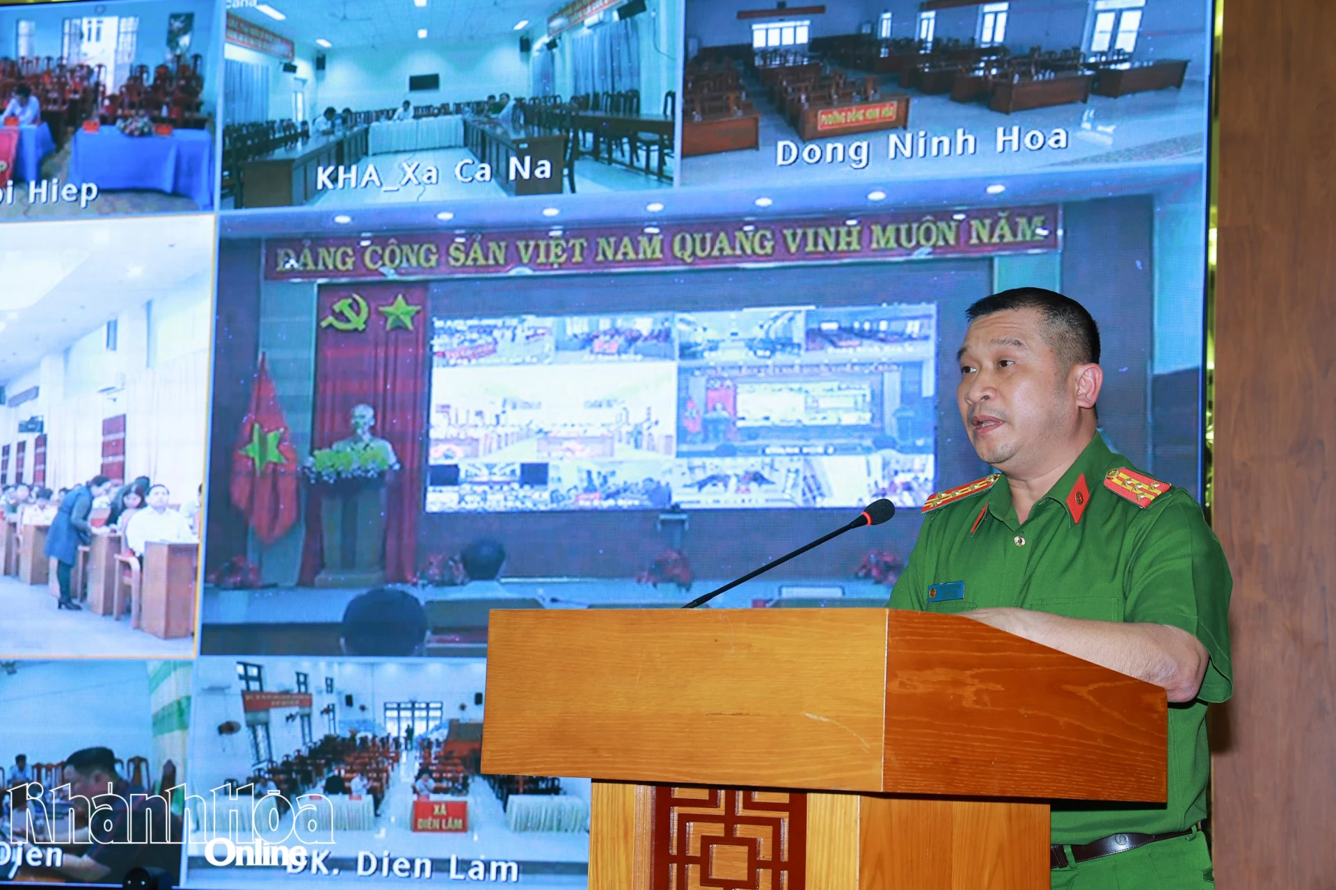 Lãnh đạo Công an tỉnh chia sẻ kinh nghiệm trong công tác cứu hộ, cứu nạn và phòng chống thiên tại.