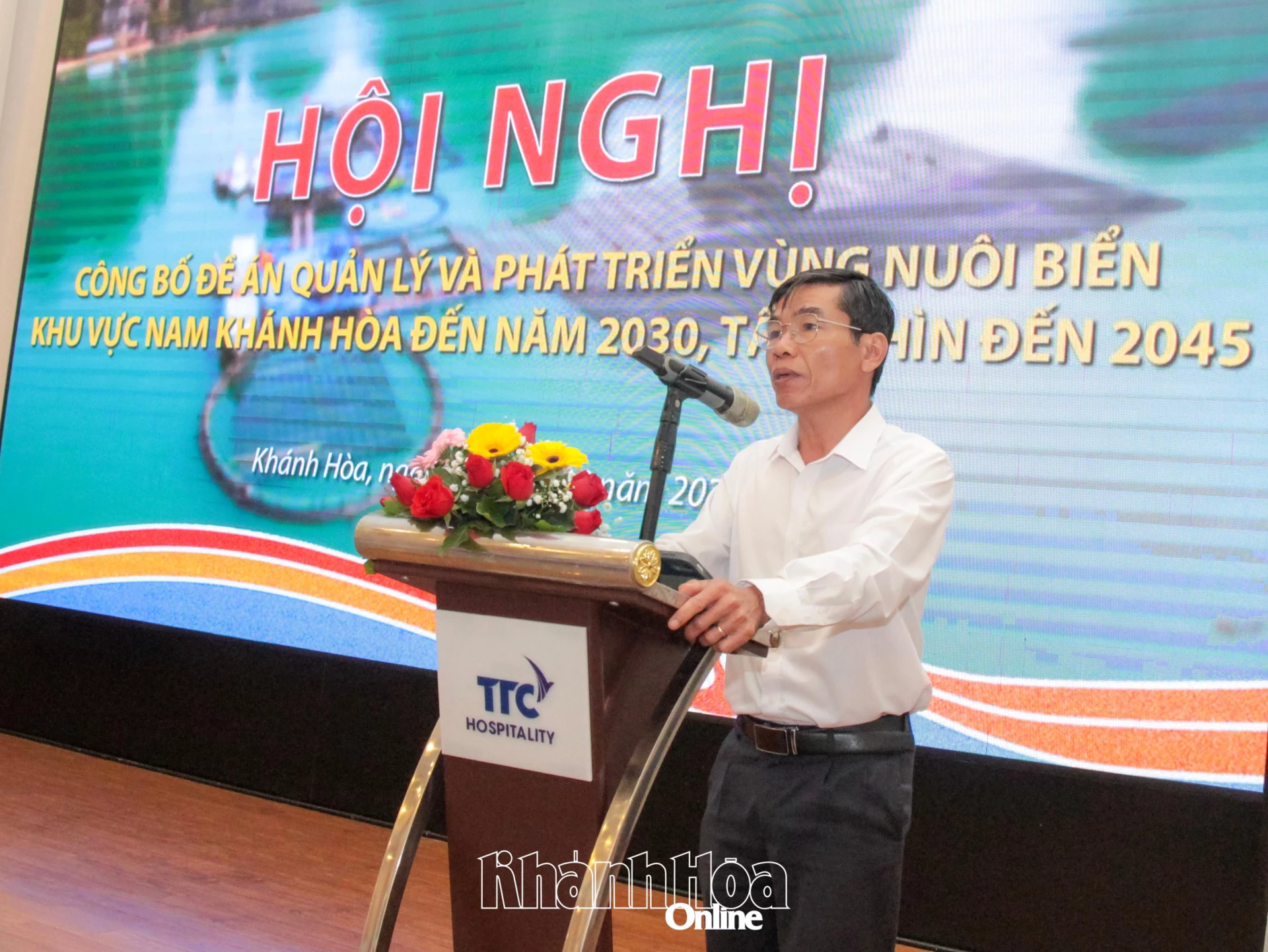 Ông Nguyễn Trọng Chánh - Phó Giám đốc Sở Nông nghiệp và Môi trường phát biểu tại hội nghị công bố đề án