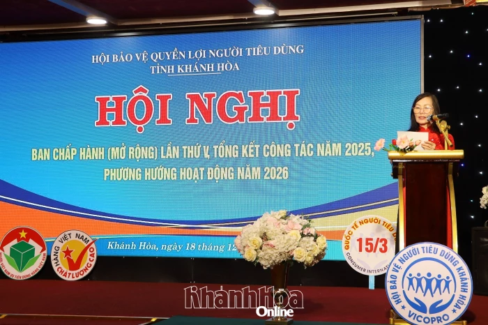 Hội Bảo vệ quyền lợi người tiêu dùng tỉnh Khánh Hòa tổng kết công tác năm 2025