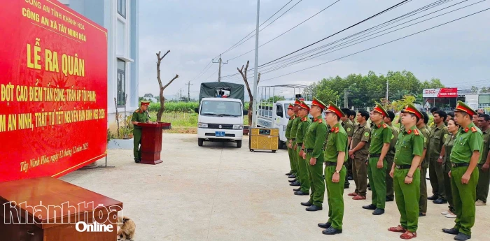 Công an xã Tây Ninh Hòa ra quân cao điểm bảo đảm an ninh, trật tự Tết Nguyên đán 2026