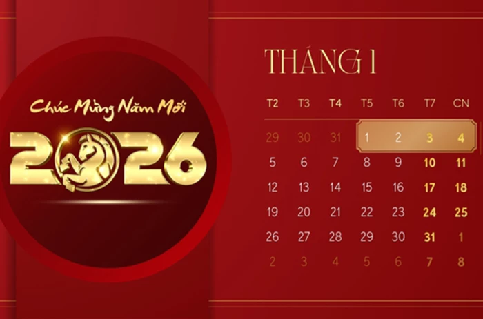 Tết Dương lịch 2026: Cán bộ, công chức, viên chức và người lao động được nghỉ 4 ngày liên tục