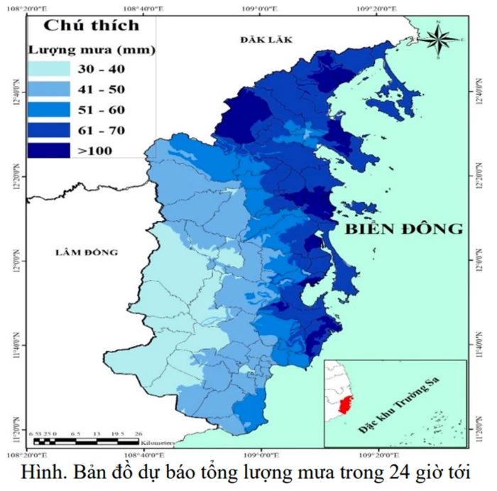 Cảnh báo mưa trên đất liền, gió mạnh trên biển