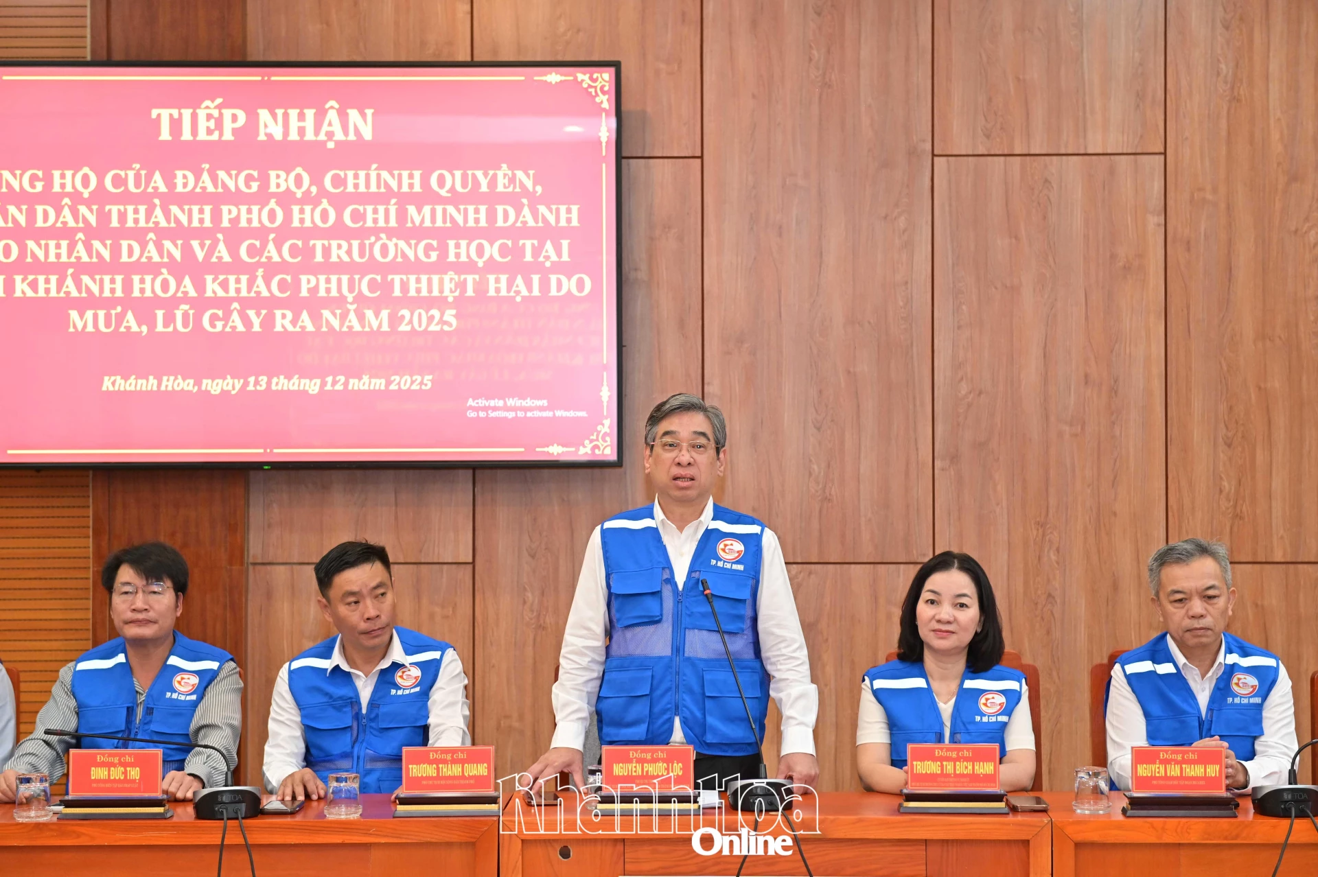 Đồng chí Nguyễn Phước Lộc - Phó Bí thư Thành ủy, Chủ tịch Ủy ban MTTQ Việt Nam TP. Hồ Chí Minh phát biểu tại buổi trao ủng hộ.