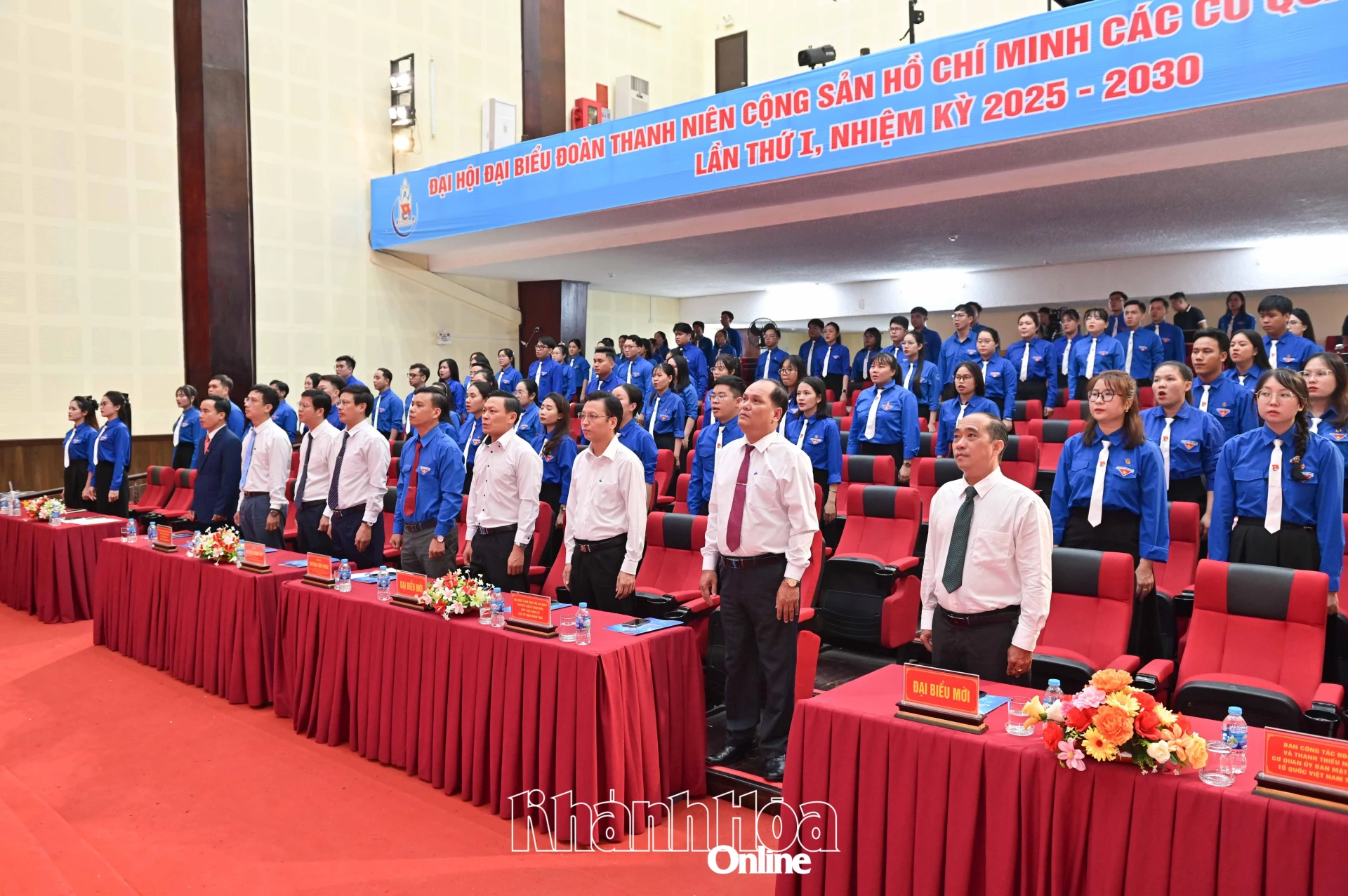 Các đại biểu thực hiện nghi thức chào cờ.