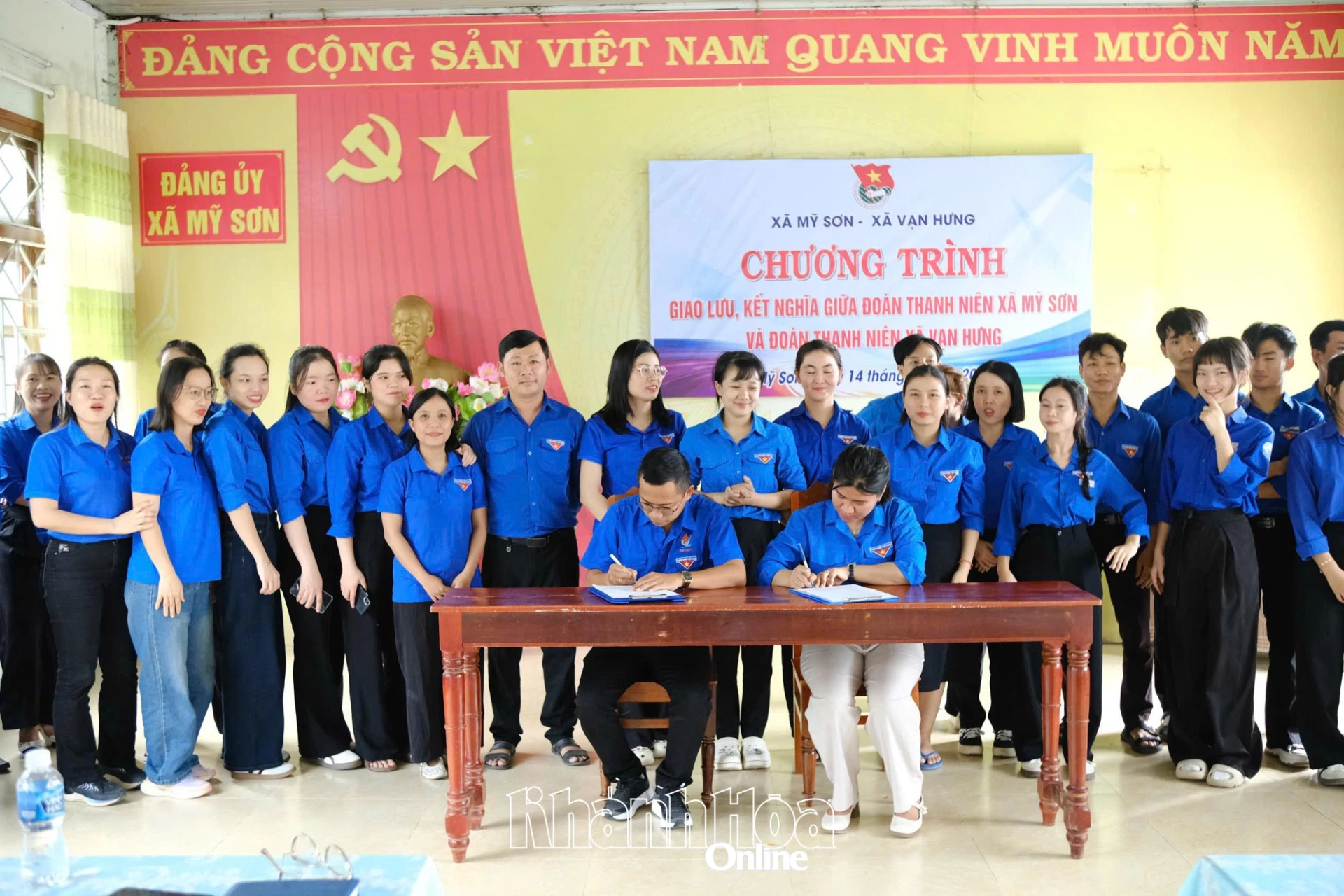 Ký kết phối hợp với Đoàn xã Mỹ Sơn.