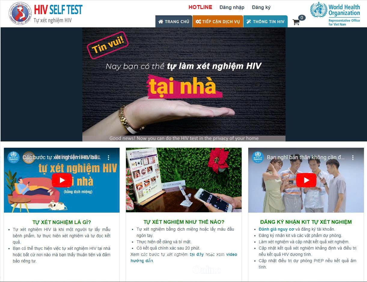 Thực hiện xét nghiệm online thông qua website “tuxetnghiem.vn” .