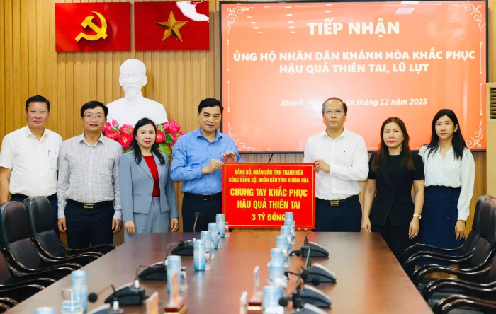 Tỉnh Thanh Hóa hỗ trợ Khánh Hòa 3 tỷ đồng khắc phục hậu quả thiên tai