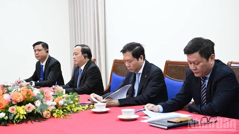 Lãnh đạo một số bộ, ngành tham dự Điện đàm. (Ảnh: Trần Hải).