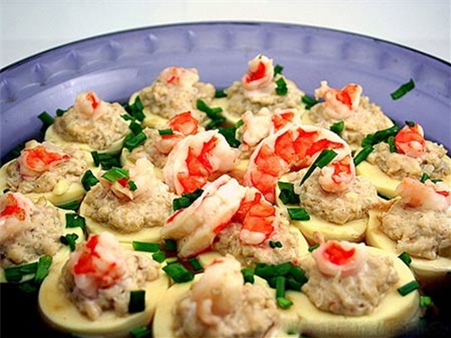 Đậu nhồi tôm thịt hấp