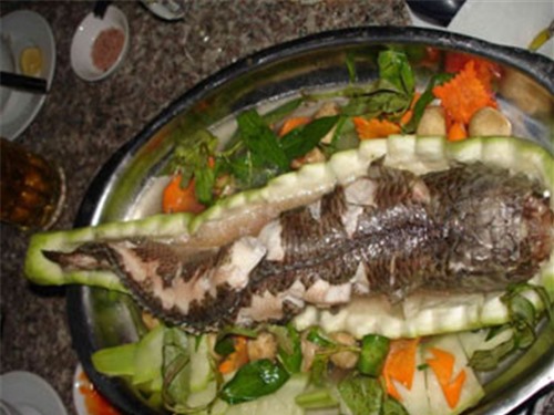 Cá lóc hấp bầu