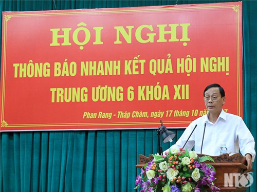 Tỉnh ủy tổ chức Hội nghị thông báo nhanh kết quả Hội nghị Trung ương 6 (khóa XII)