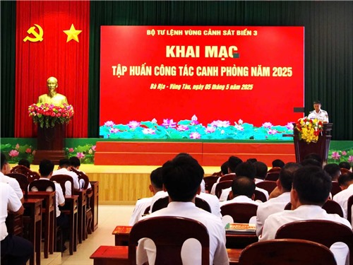 Bộ Tư lệnh Vùng Cảnh sát biển 3 khai mạc tập huấn đóng quân canh phòng năm 2025