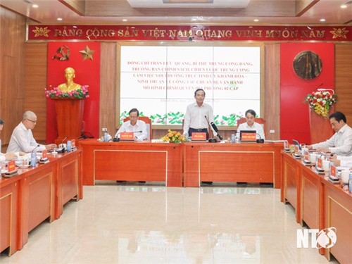 Đoàn công tác của Trung ương làm việc với Thường trực Tỉnh ủy Khánh Hòa, Ninh Thuận