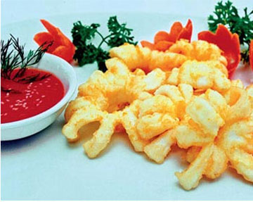 Món ăn: Mực chiên hoa cúc