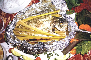 Món ăn: Cá rô phi nướng sả