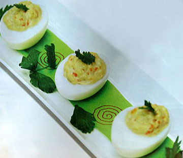 Món ăn: Trứng luộc nhồi xốt lòng đỏ