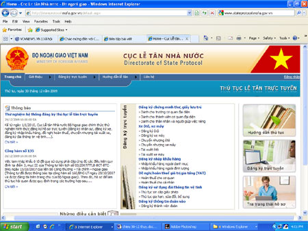 Khai trương trang dịch vụ lễ tân ngoại giao trực tuyến