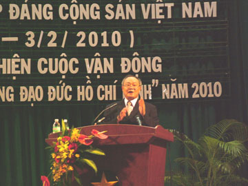 Mít tinh trọng thể kỷ niệm 80 năm ngày thành lập Đảng Cộng sản Việt Nam và triển khai thực hiện Cuộc vận động “Học tập và làm theo tấm gương đạo đức Hồ Chí Minh” năm 2010