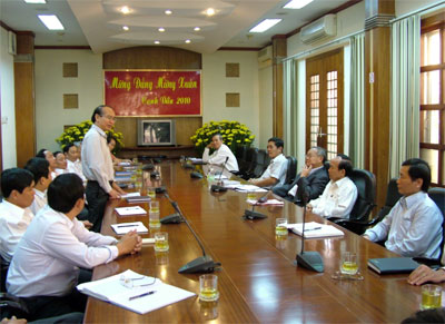 Làm việc và chúc Tết các Bí thư, Phó Bí thư Thường trực các Huyện - Thị - Thành ủy và Đảng ủy khối