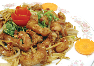 Món ăn: Gân chân gà rang muối