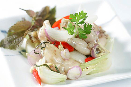 Món ăn: Ếch xào tía tô