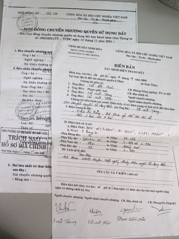 Mạo chữ ký để chiếm đất