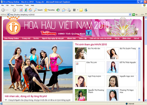 Ra mắt trang web chính thức cuộc thi Hoa hậu Việt Nam 2010