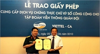 Viettel nhận giấy phép cung cấp dịch vụ chứng thực chữ ký số công cộng